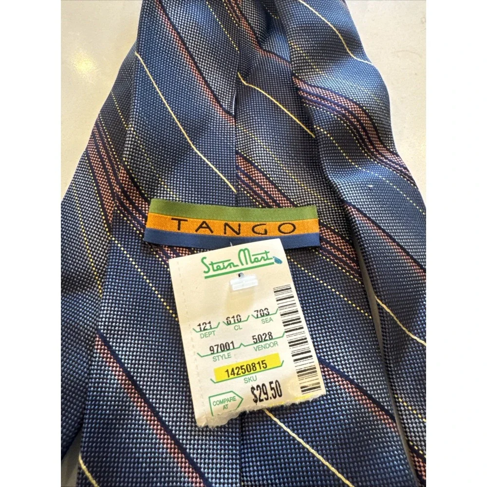 NWT Tango 100% Silk‎ Tie Orange Blue